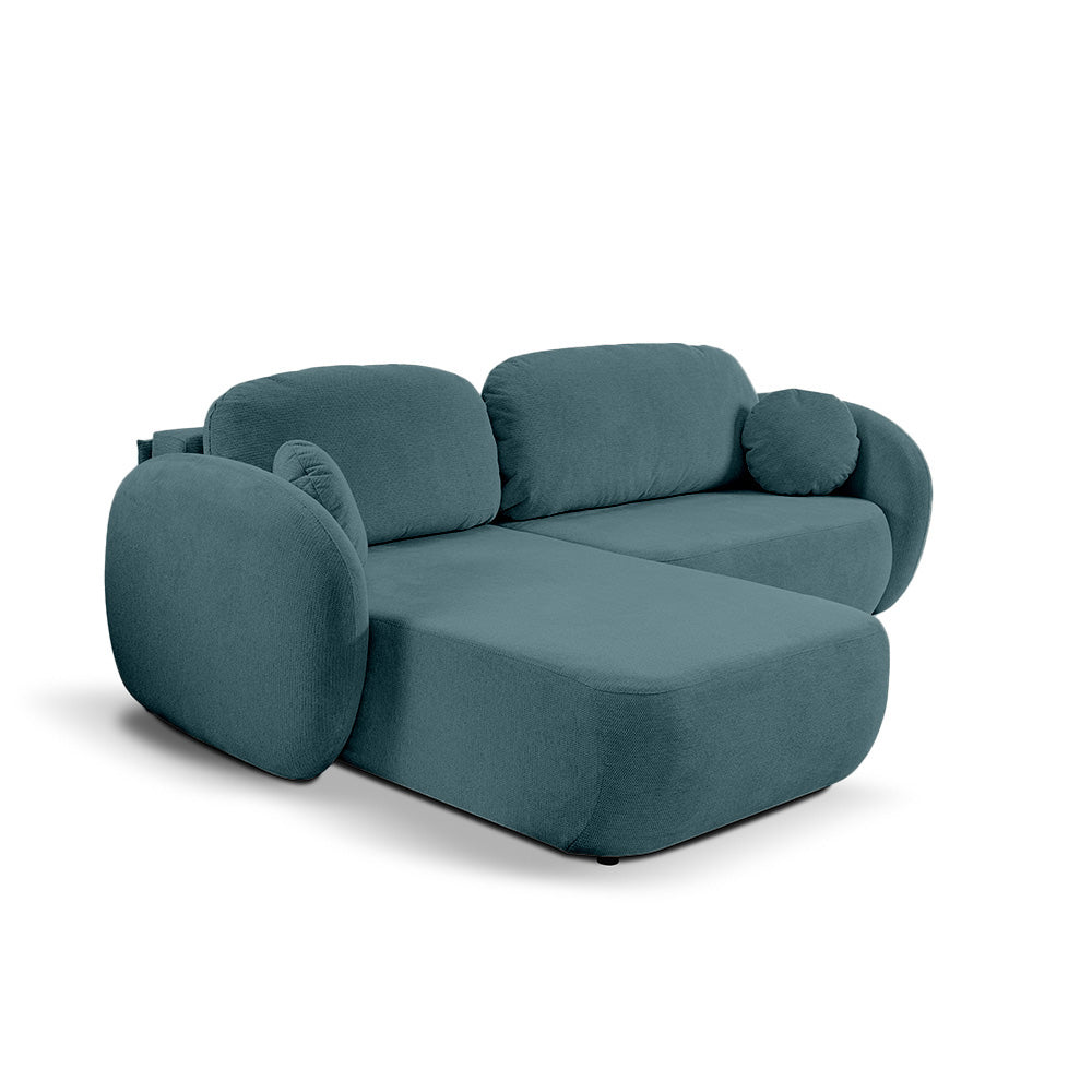 Narożnik z funkcją spania DL 248 cm w stylu nowoczesnym, tkanina Aragon | OLEMO Lewostronna Oceaniczna Stal (ARAGON 75)