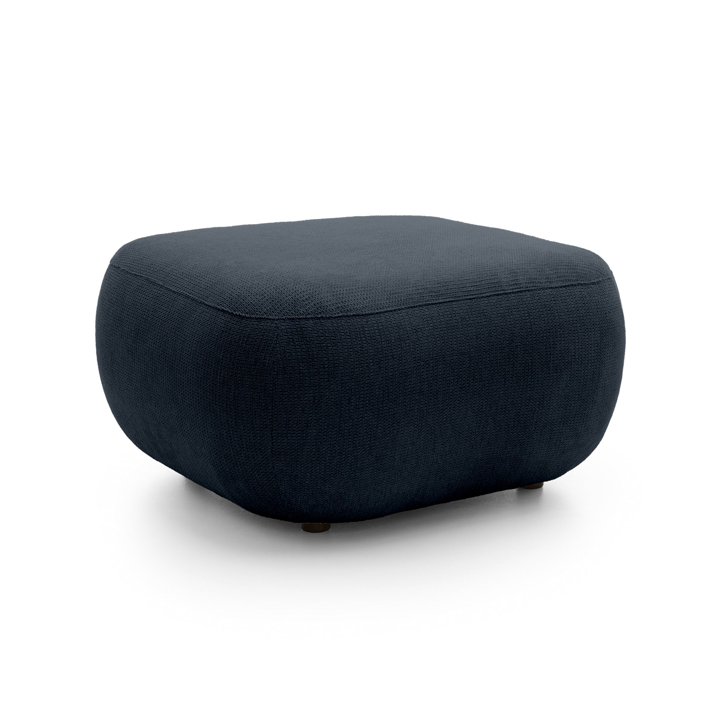 Pufa wypoczynkowa 75x39 cm z pianki PUR w stylu japandi, tkanina Aragon | OLEMO Nocny Lazur (ARAGON 79)