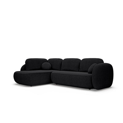Narożnik z funkcją spania o powierzchni 123x250 w stylu organic modern | OLEMO Lewostronny Krucza Głębia (ARAGON 99)