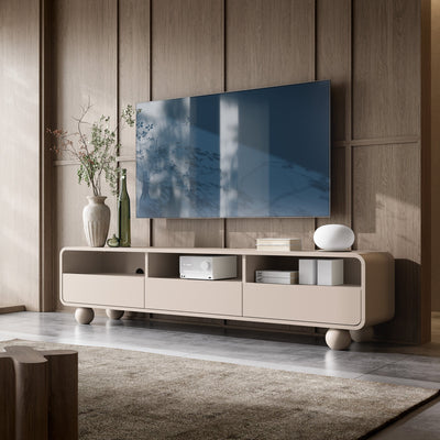 Szafka RTV 180x44 w stylu japandi | Ballo