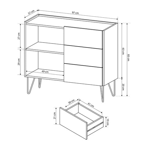 Komoda 97x83 w stylu glamour | Ballada