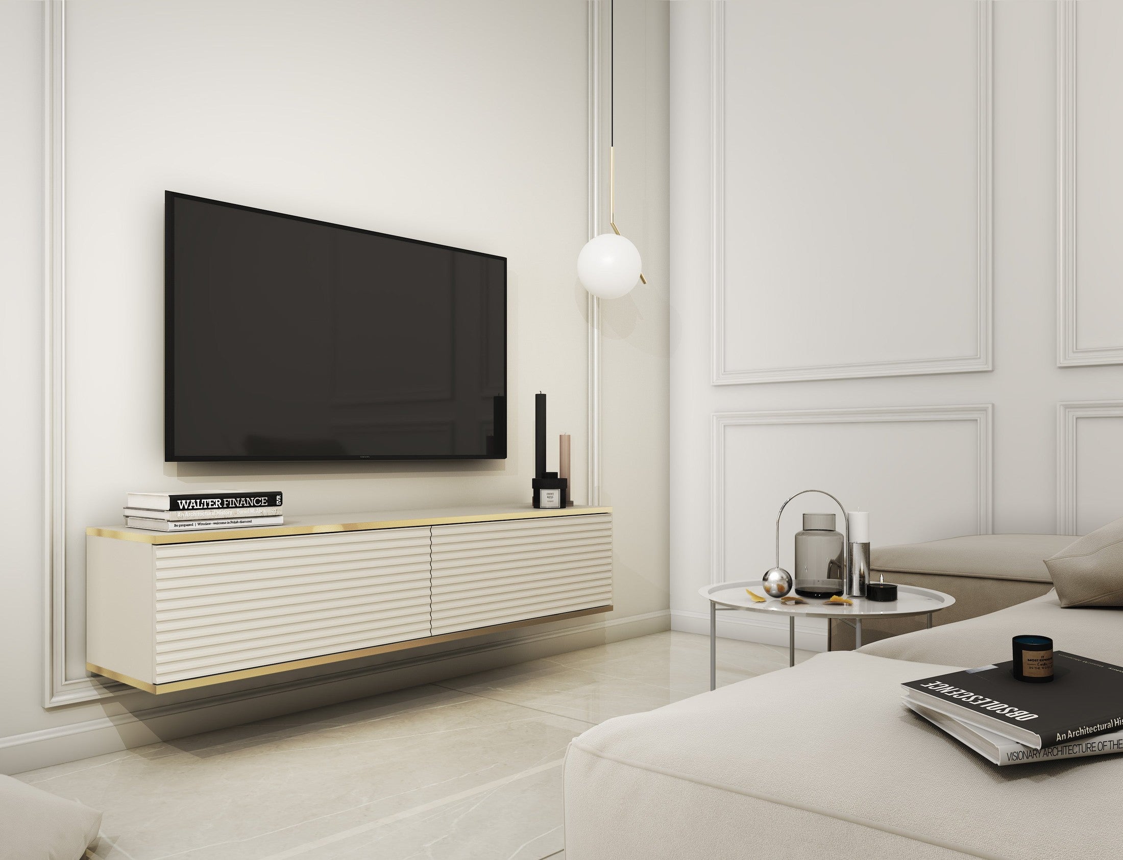 Szafka RTV 135x30 w stylu nowoczesnym | Meva