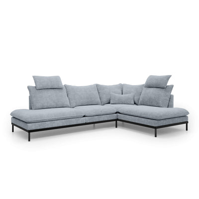 Narożnik Premium 4-osobowy 293×198 cm w stylu eleganckim | Leafy Prawostronna Mglisty Ocean (CREMONA 70)