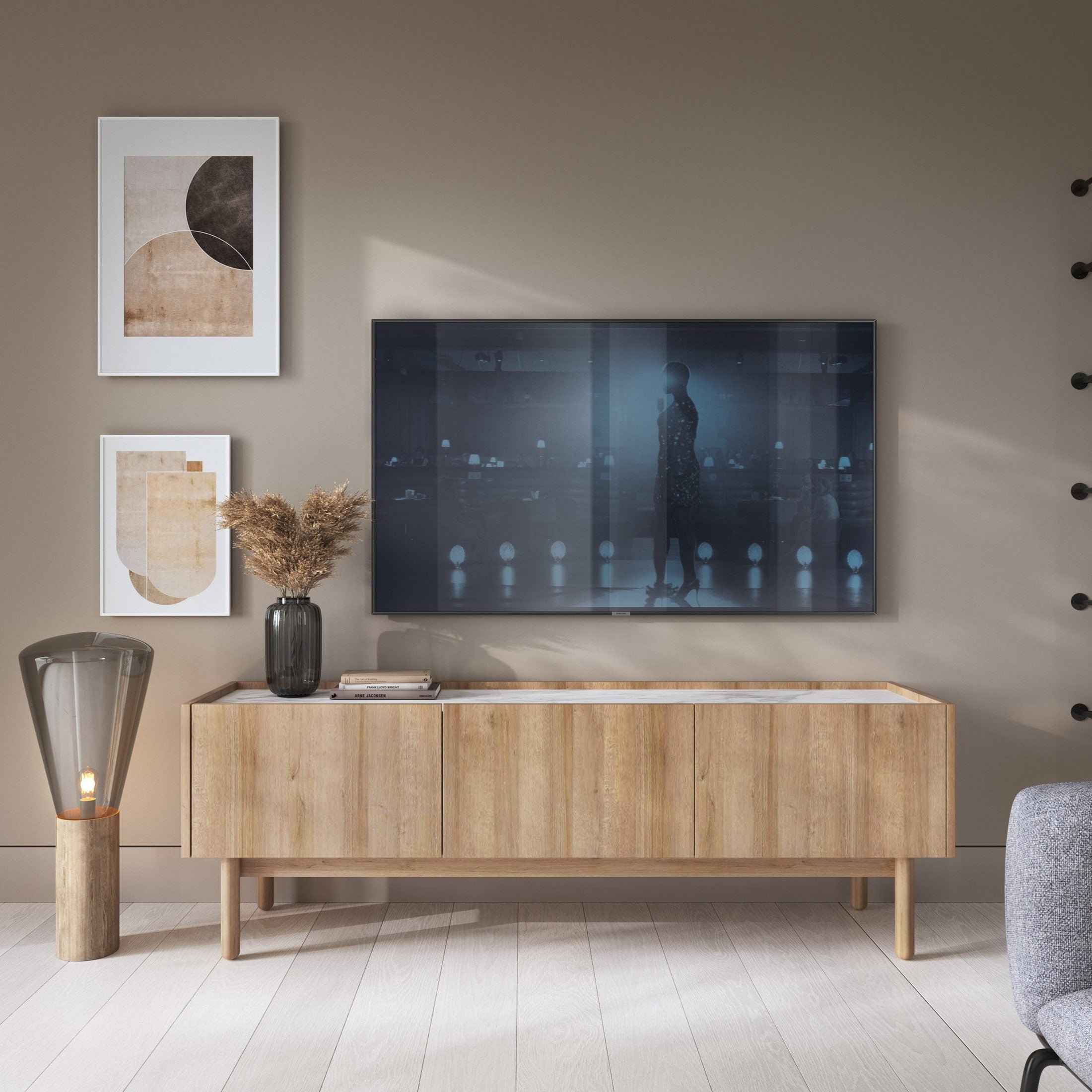 Szafka RTV 144x48 w stylu Boho | Anawa