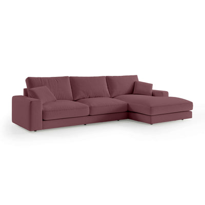 Narożnik 4–5 osobowy Premium w stylu minimalistycznym | Harvesty Prawostronna Bordowy Mat (ARAGON 69)
