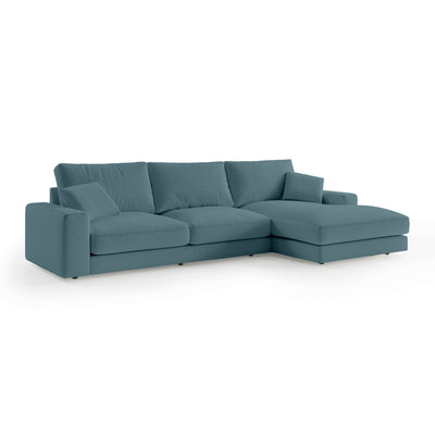 Narożnik 4–5 osobowy Premium w stylu minimalistycznym | Harvesty Prawostronna Oceaniczna Stal (ARAGON 75)