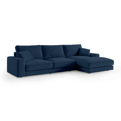Narożnik 4–5 osobowy Premium w stylu minimalistycznym | Harvesty Prawostronna Nocny Lazur (ARAGON 79)