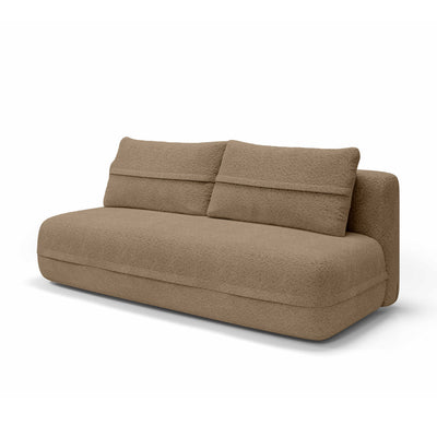 Sofa 2-osobowa z funkcją spania 206 cm w stylu minimalistycznym | Lento Orzechowy Mat (CREMONA 18)