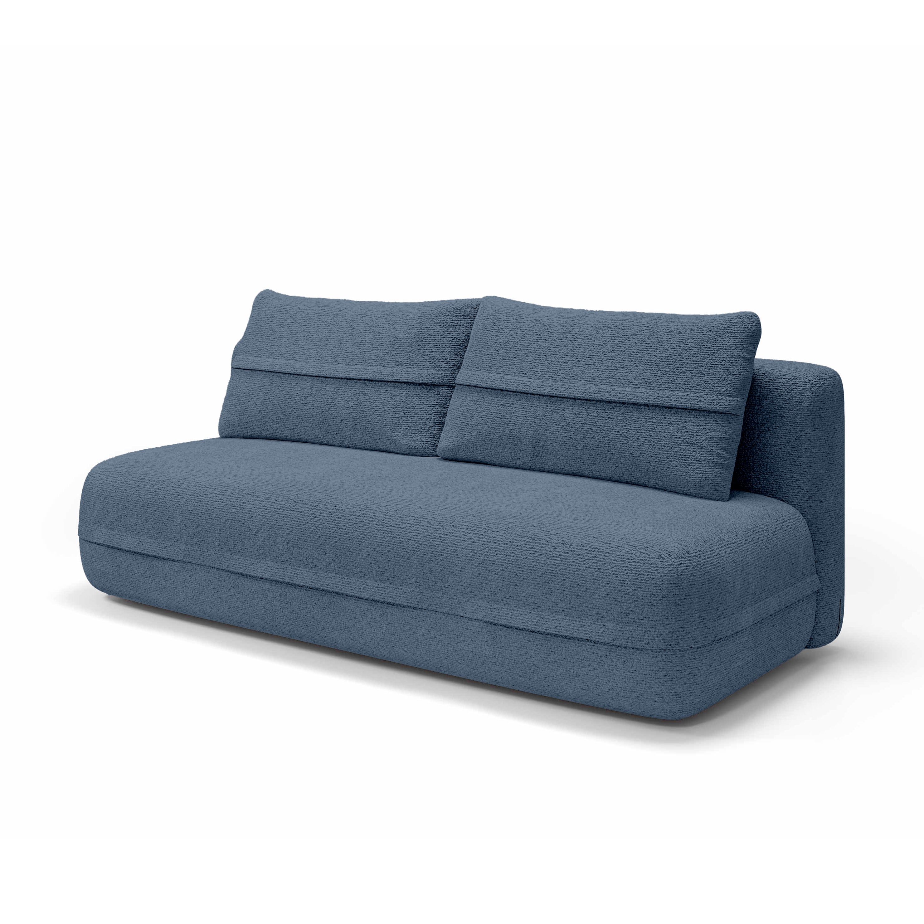 Sofa 2-osobowa z funkcją spania 206 cm w stylu minimalistycznym | Lento Granitowy Błękit (CREMONA 77)