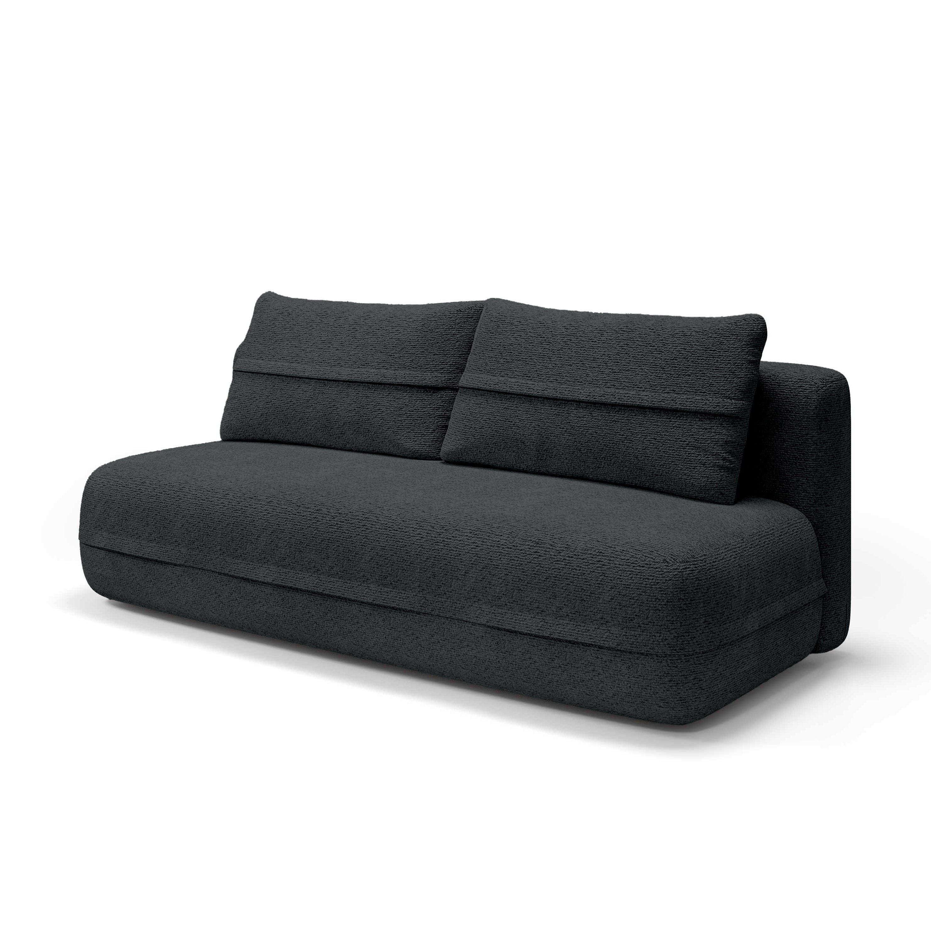 Sofa 2-osobowa z funkcją spania 206 cm w stylu minimalistycznym | Lento Węglowy Mat (CREMONA 97)