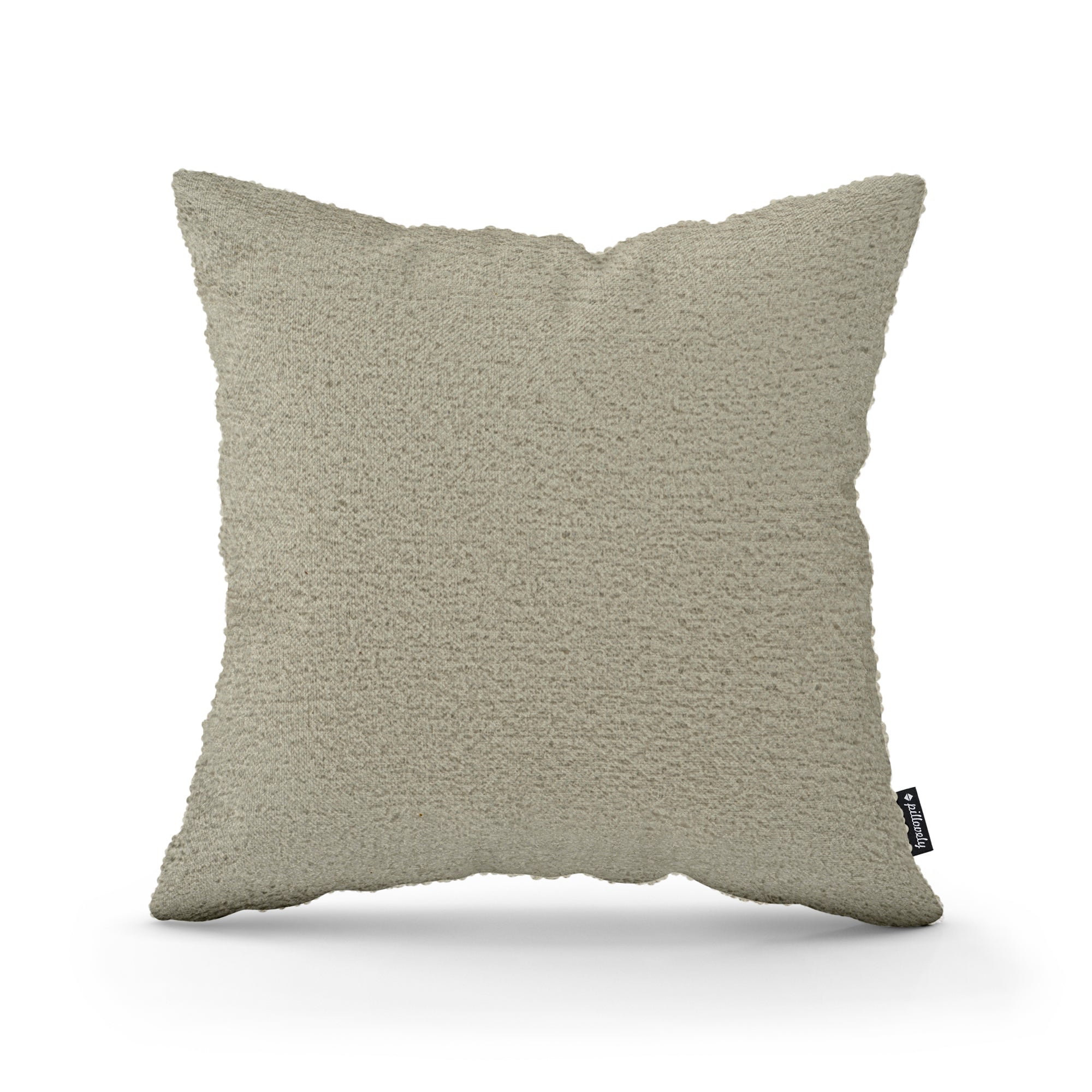Poduszka dekoracyjna 45×45 cm w stylu scandi i japandi – Tkanina Coral 100% PES, przytulna struktura | Baranek Popielista Ochra (CORAL 85)