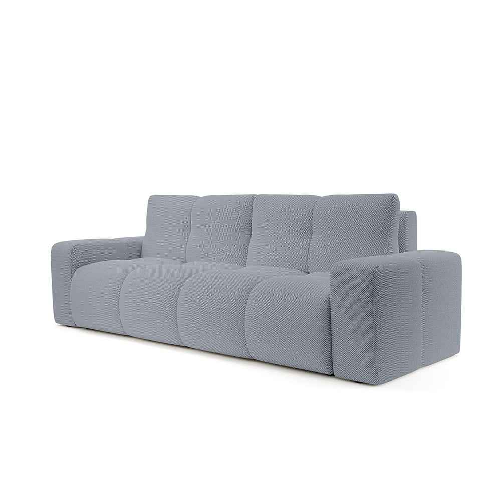 Sofa 3-osobowa z funkcją spania 149x200 z pojemnikiem w stylu nowoczesnym | SOSO Srebrny Horyzont (CURIO 70)