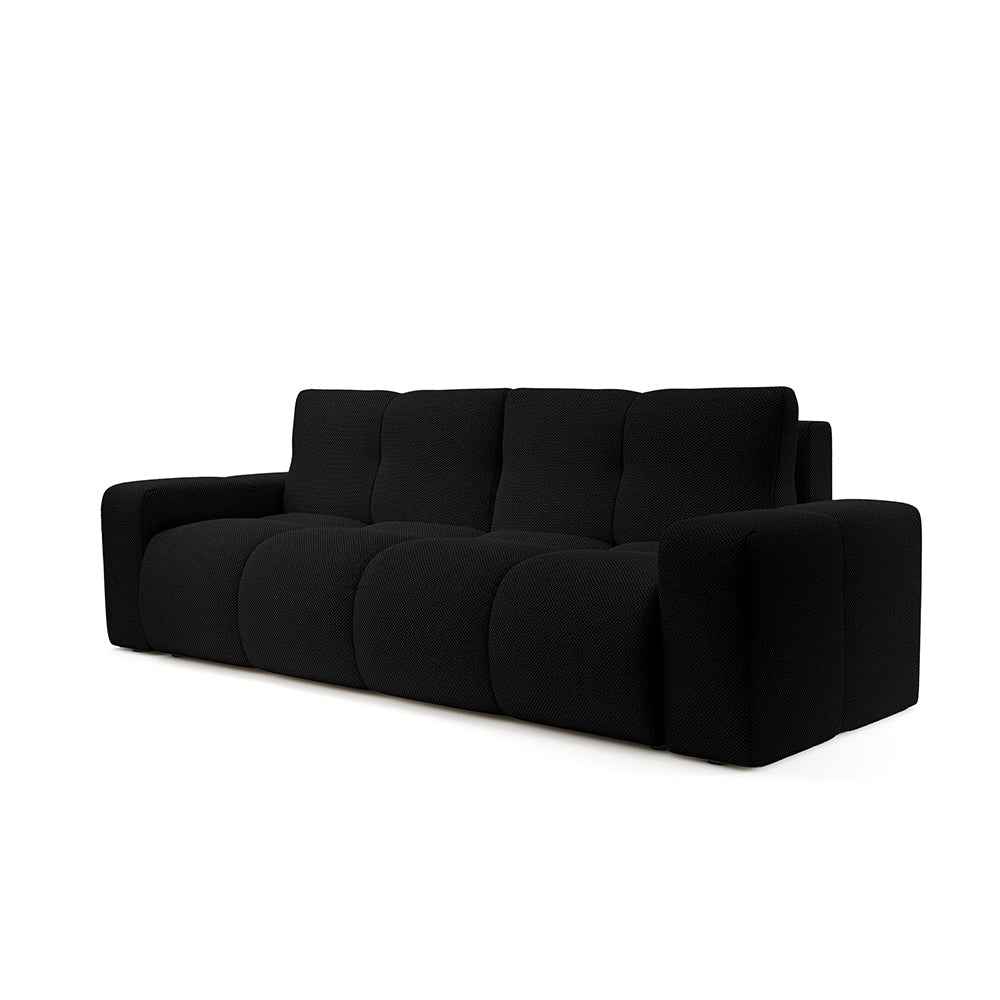 Sofa 3-osobowa z funkcją spania 149x200 z pojemnikiem w stylu nowoczesnym | SOSO Czarna Przestrzeń (CURIO 99)