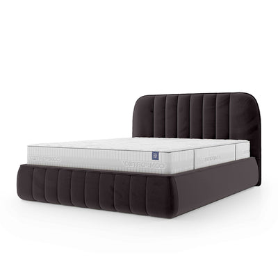 Łóżko tapicerowane z pojemnikiem w stylu soft minimalism | Carla 200 Brąz Palony (FRESH 05)