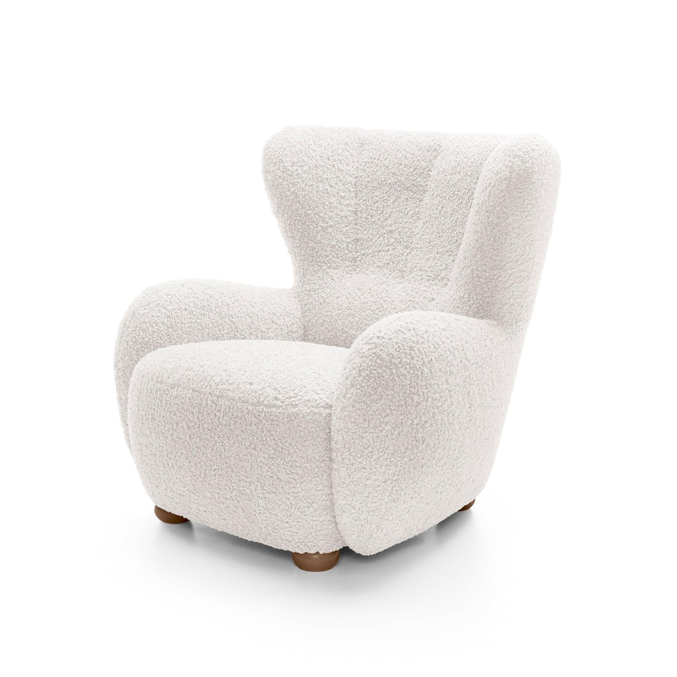 Fotel 88 cm do relaksu w stylu skandynawskim | Tedi Jasny Pergamin (ROLF 04) Dąb