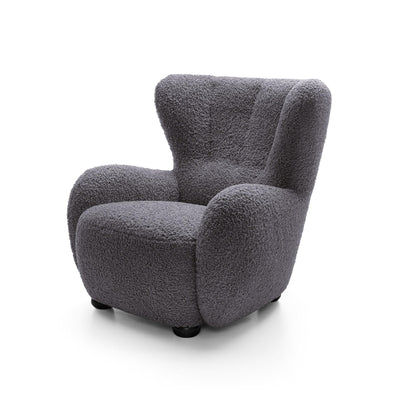 Fotel 88 cm do relaksu w stylu skandynawskim | Tedi Czarny Heban (ROLF 08) Czarny