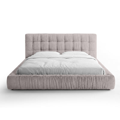 Quilted upholstered bed with a low frame in a modern style | Talaro