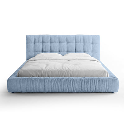 Quilted upholstered bed with a low frame in a modern style | Talaro