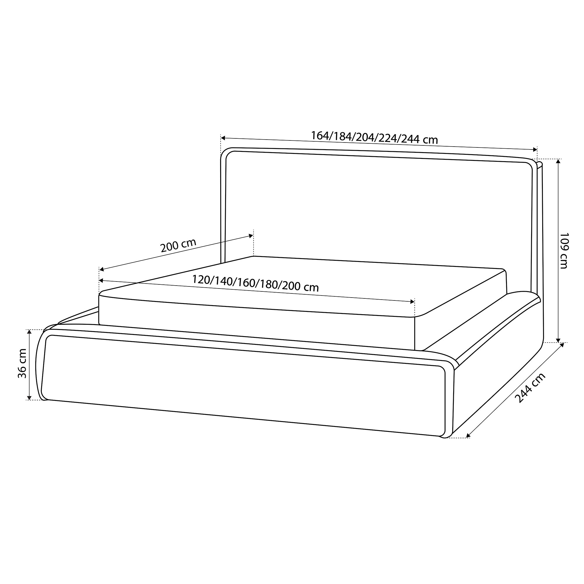 Upholstered bed with storage in classic style | Gryby