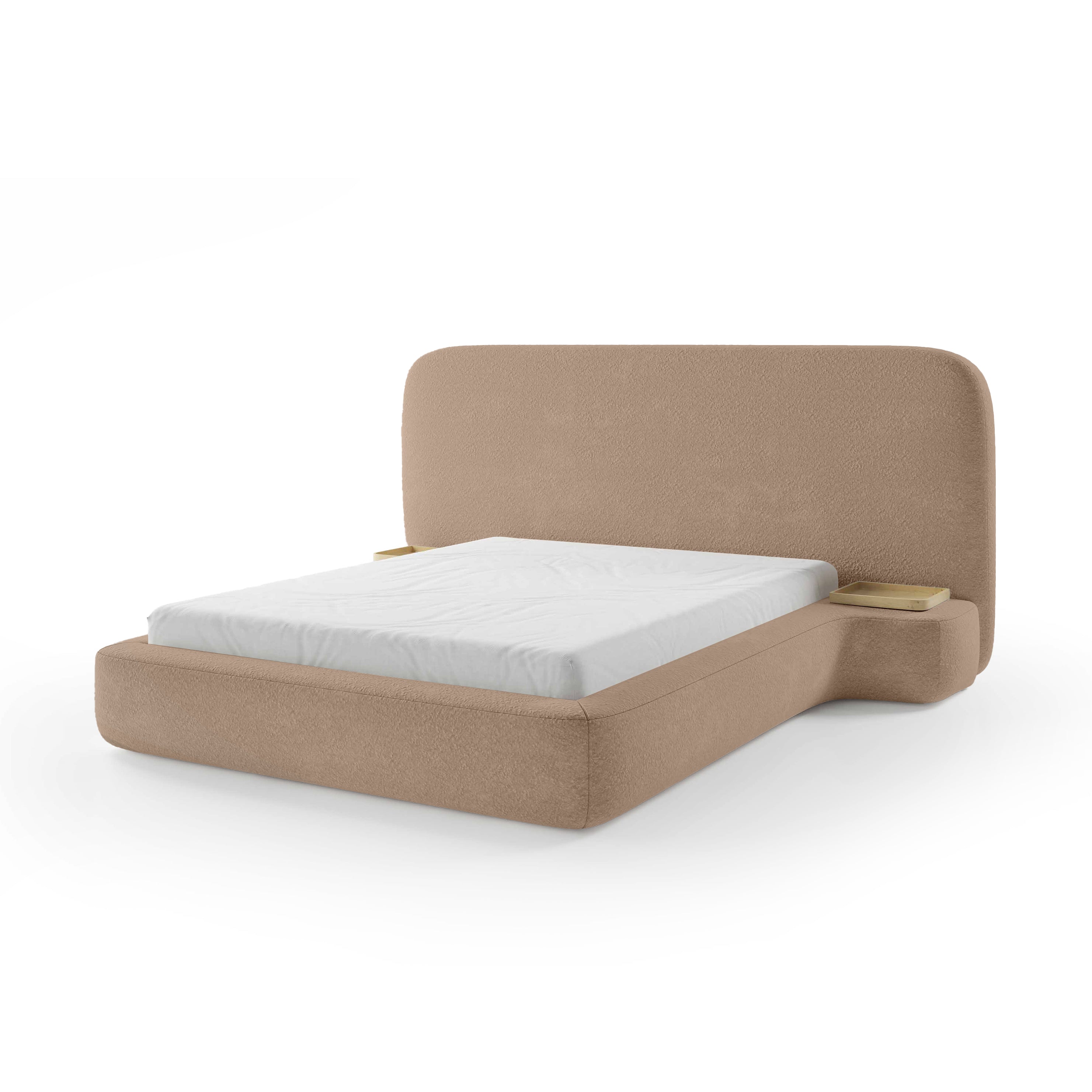 Łóżko Tapicerowane Genz 200 Orzechowy Beż