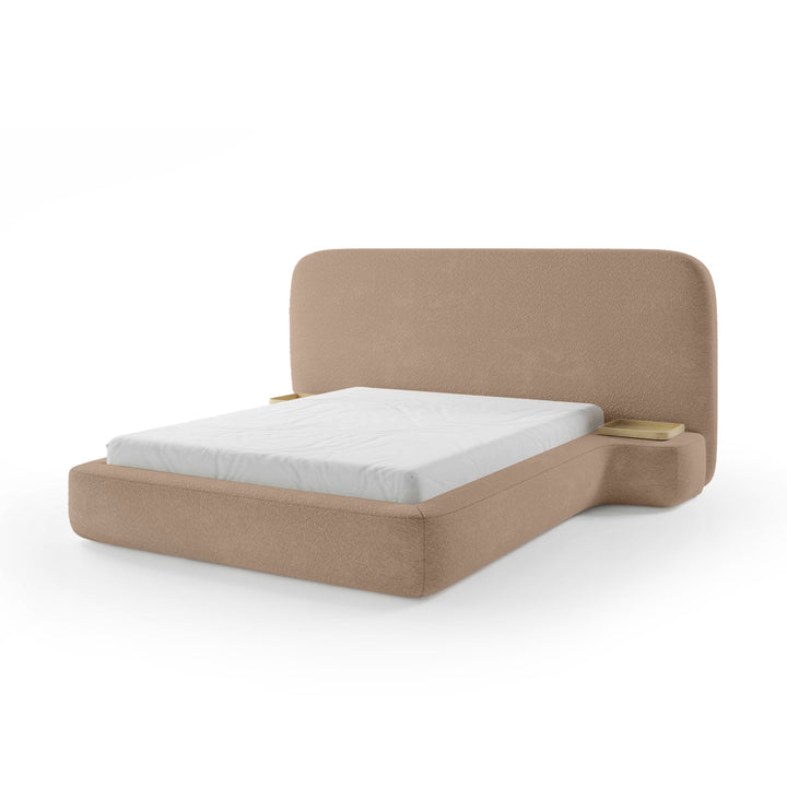 Łóżko Tapicerowane Genz 200 Orzechowy Beż
