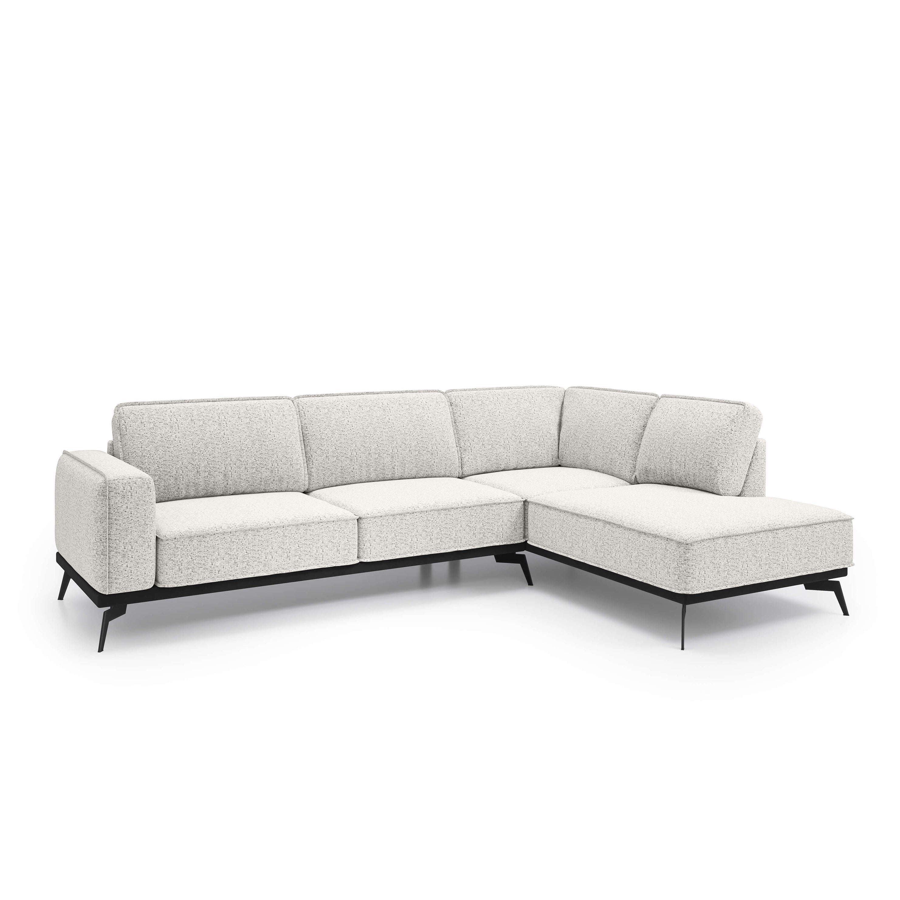 Narożnik Premium 293 cm w stylu nowoczesnym | Rosalia Prawostronna Porcelanowa Biel (ARAGON 01)