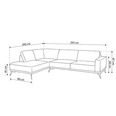 Premium corner sofa 293 cm in modern style | Rosalia