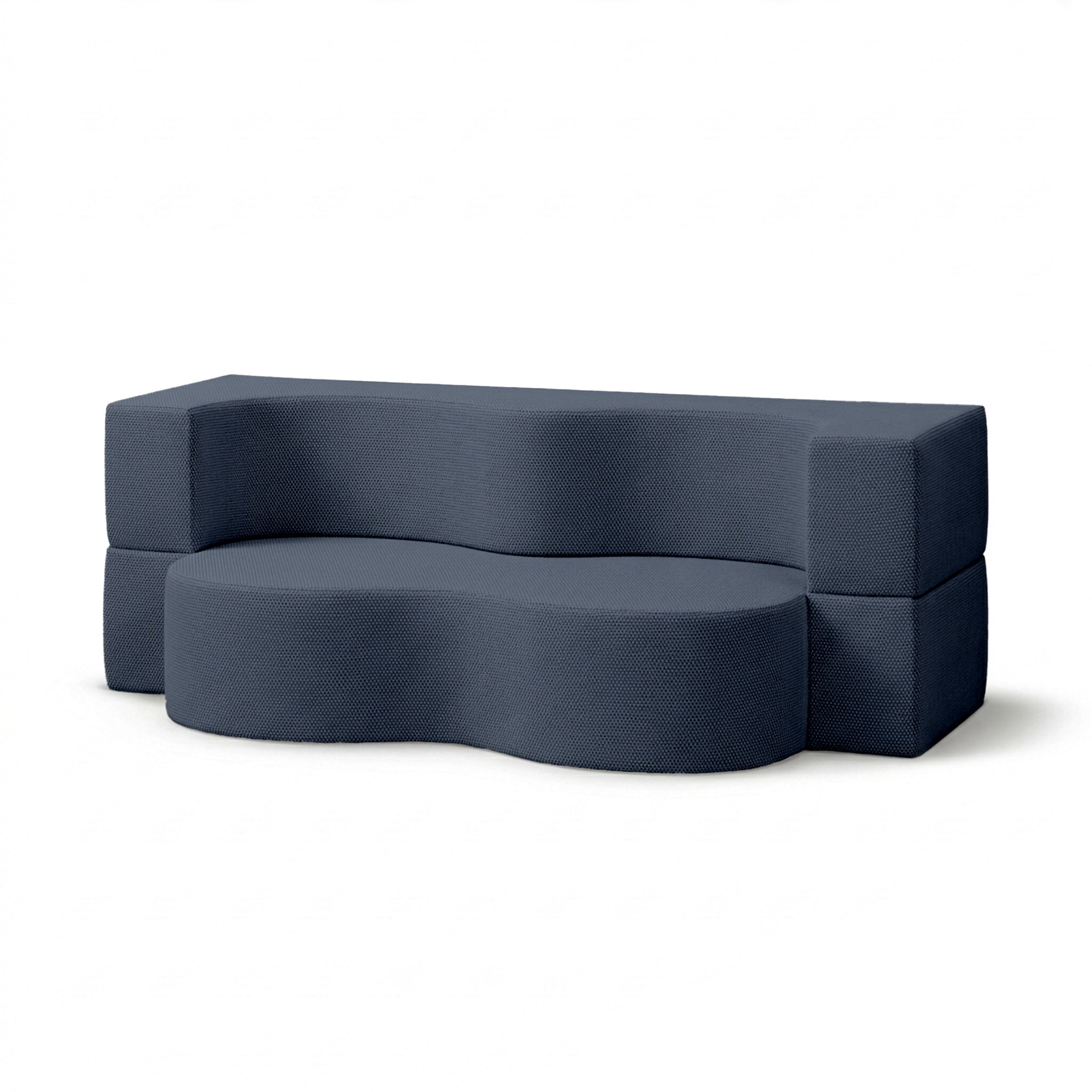 Sofa ogrodowa piankowa z funkcją spania w stylu nowoczesnym, tkanina Harris | Kamelia Nocny Denim (HARRIS 7526)