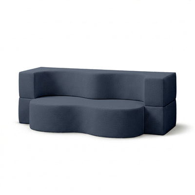 Sofa ogrodowa piankowa z funkcją spania w stylu nowoczesnym, tkanina Harris | Kamelia Nocny Denim (HARRIS 7526)