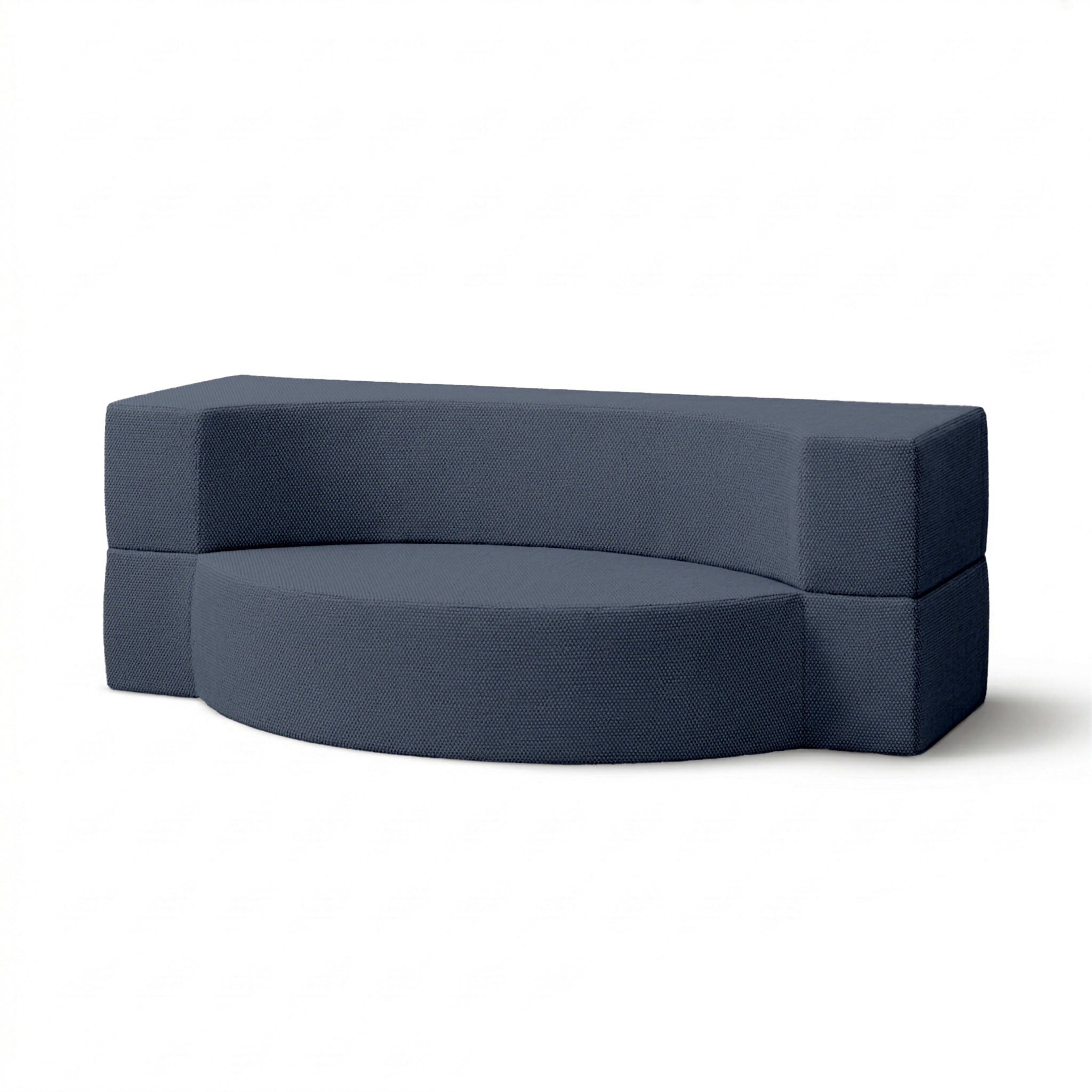 Sofa ogrodowa piankowa 200x100x70 cm w stylu japandi, tkanina outdoorowa Harris | Lunaria Nocny Denim (HARRIS 7526)