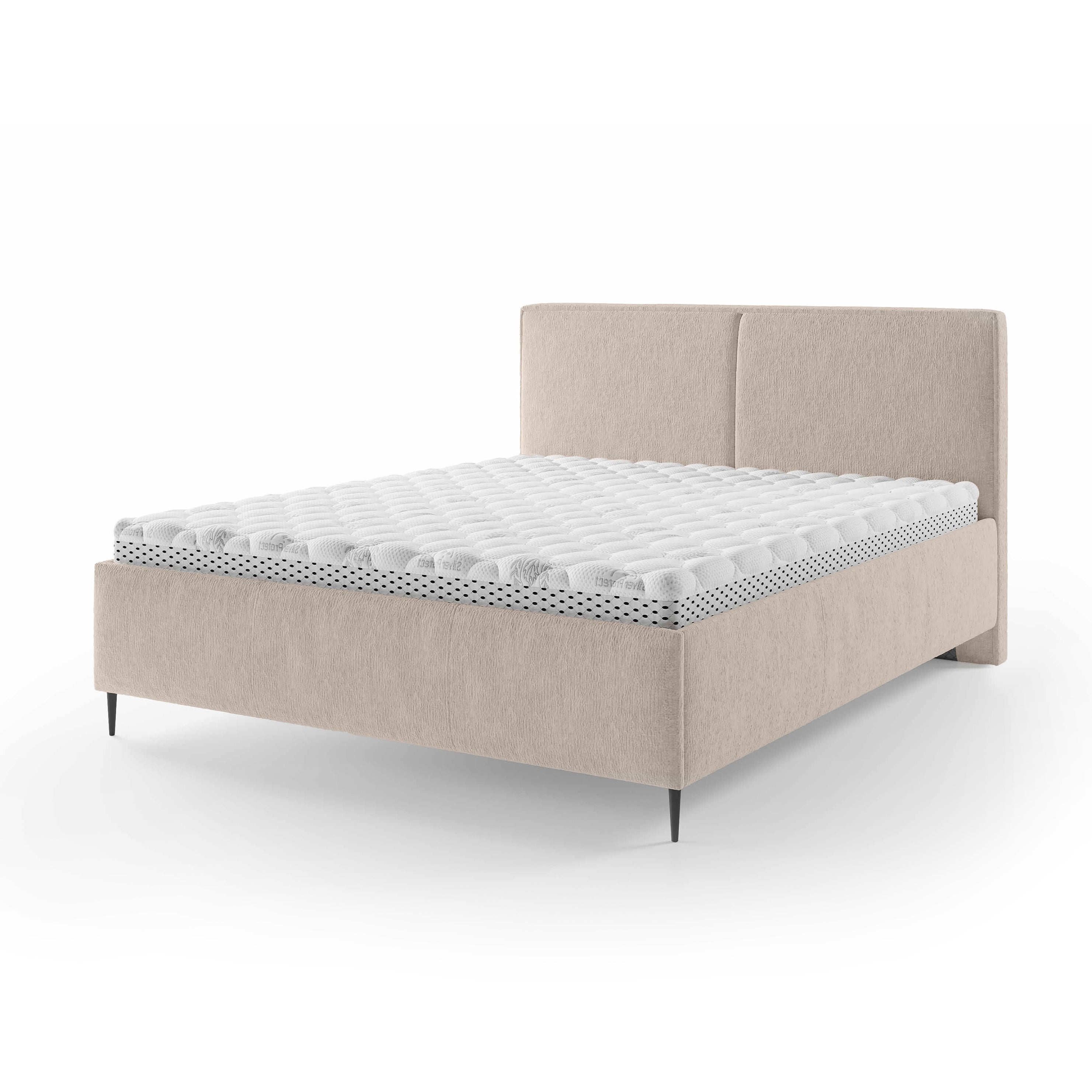 Łóżko Tapicerowane Hatti 140 200 Kremowy Puch