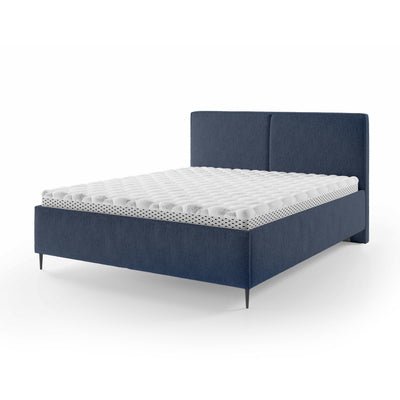 Łóżko tapicerowane z pojemnikiem w stylu minimalistycznym | Hatti 160 200 Granatowy Pył (PERFECT HARMONY 77)