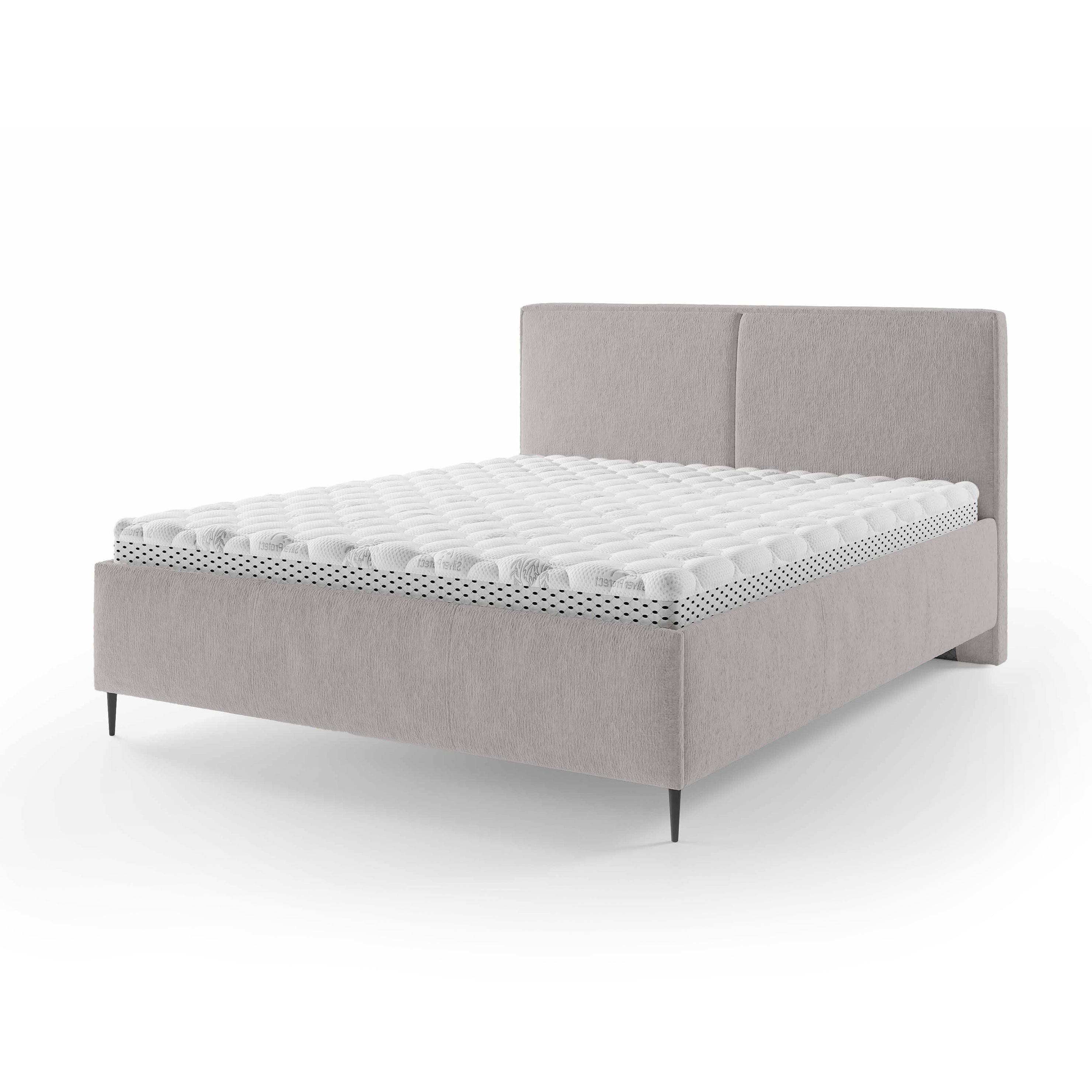 Łóżko tapicerowane z pojemnikiem w stylu minimalistycznym | Hatti 180 200 Popieliste Lustro (PERFECT HARMONY 80)