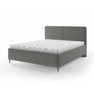 Łóżko tapicerowane z pojemnikiem w stylu minimalistycznym | Hatti 180 200 Kamienna Mgła (PERFECT HARMONY 85)