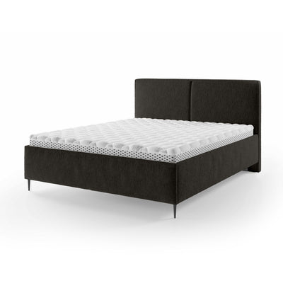 Łóżko tapicerowane z pojemnikiem w stylu minimalistycznym | Hatti 140 200 Ciemny Antracyt (PERFECT HARMONY 99)