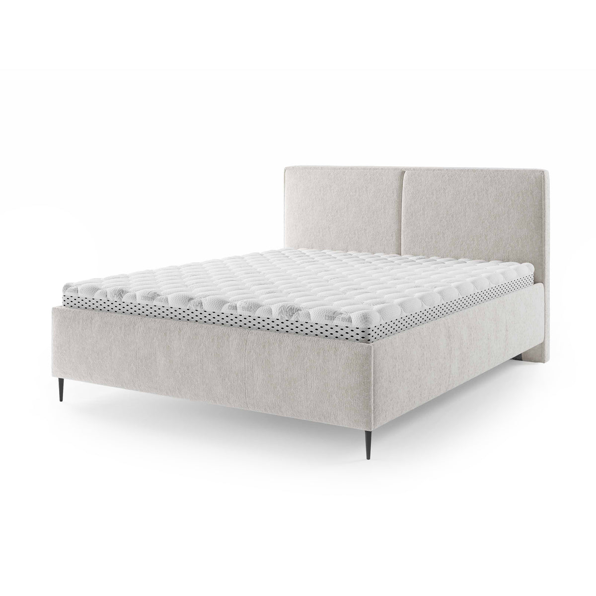 Upholstered Ottoman Bed with Storage in Minimalist Style | Hatti