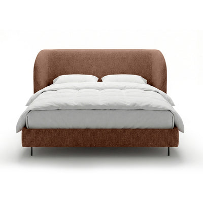 Upholstered bed with a smooth headboard in a minimalist style | Dorida