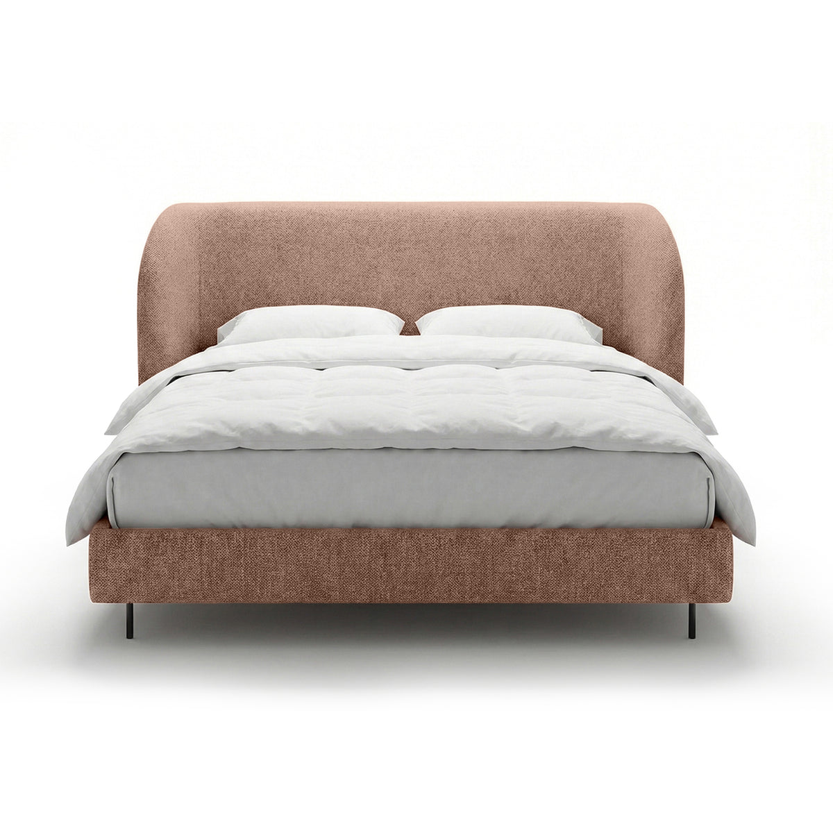 Upholstered bed with a smooth headboard in a minimalist style | Dorida
