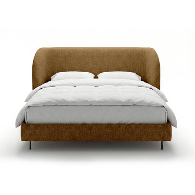Upholstered bed with a smooth headboard in a minimalist style | Dorida