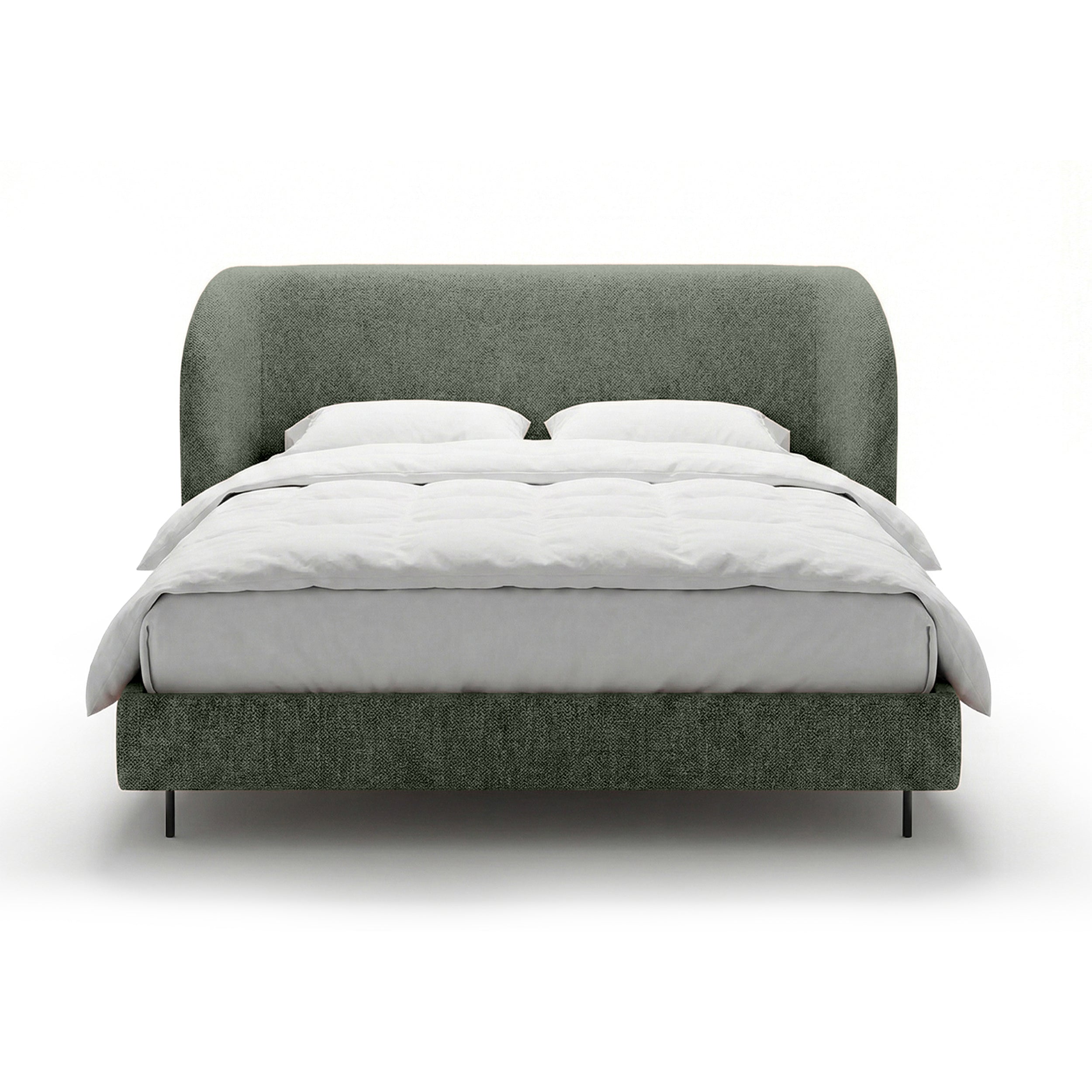 Upholstered bed with a smooth headboard in a minimalist style | Dorida