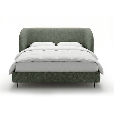 Upholstered bed with a smooth headboard in a minimalist style | Dorida