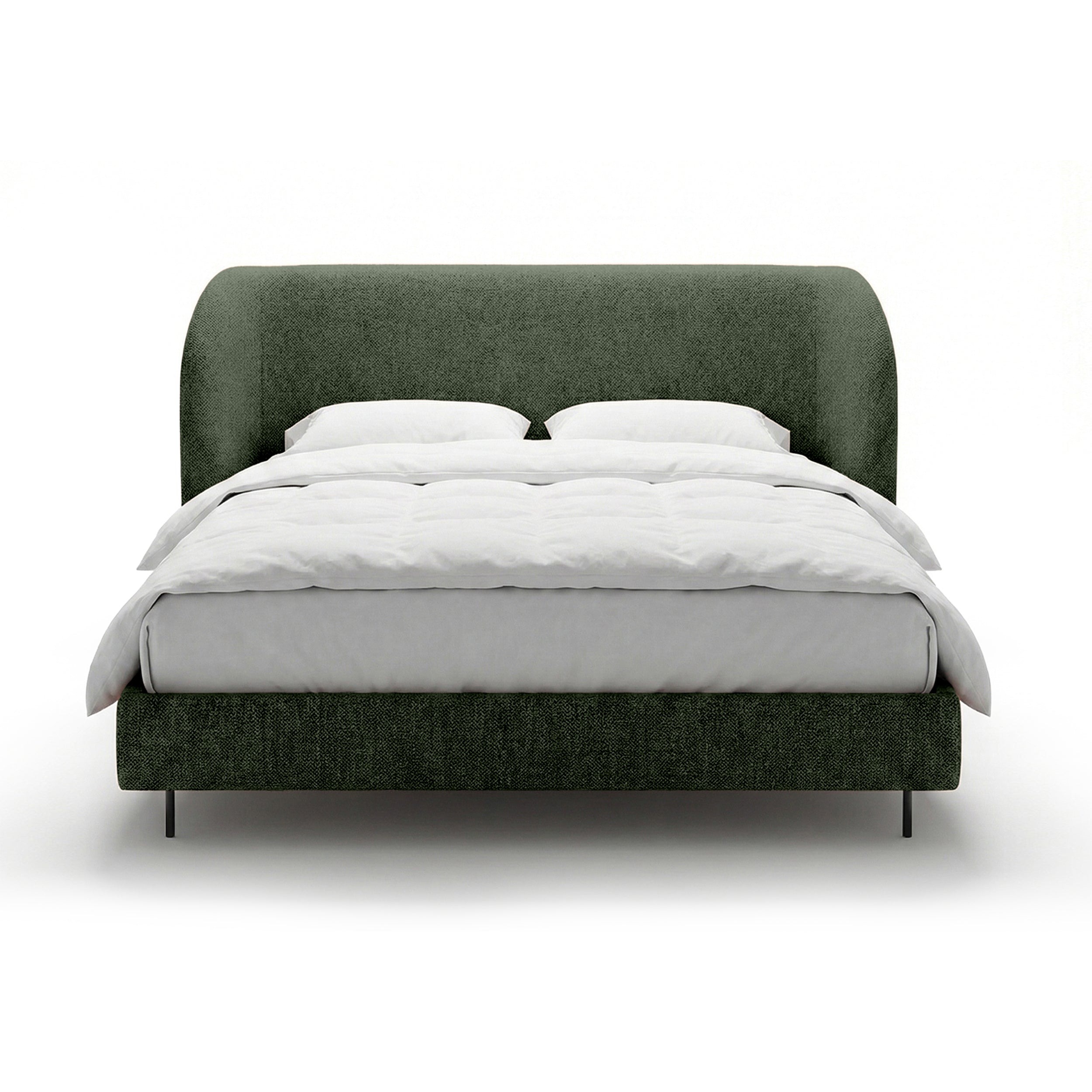 Upholstered bed with a smooth headboard in a minimalist style | Dorida
