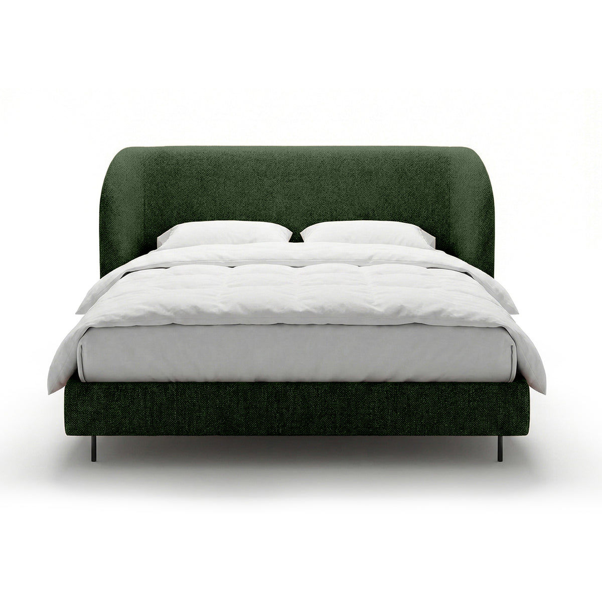 Upholstered bed with a smooth headboard in a minimalist style | Dorida