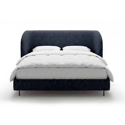Upholstered bed with a smooth headboard in a minimalist style | Dorida