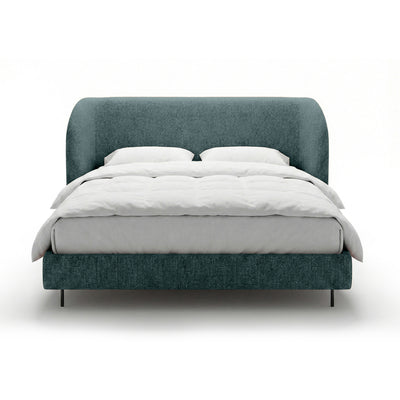 Upholstered bed with a smooth headboard in a minimalist style | Dorida
