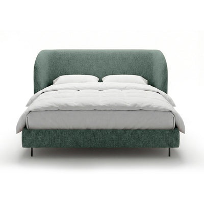 Upholstered bed with a smooth headboard in a minimalist style | Dorida