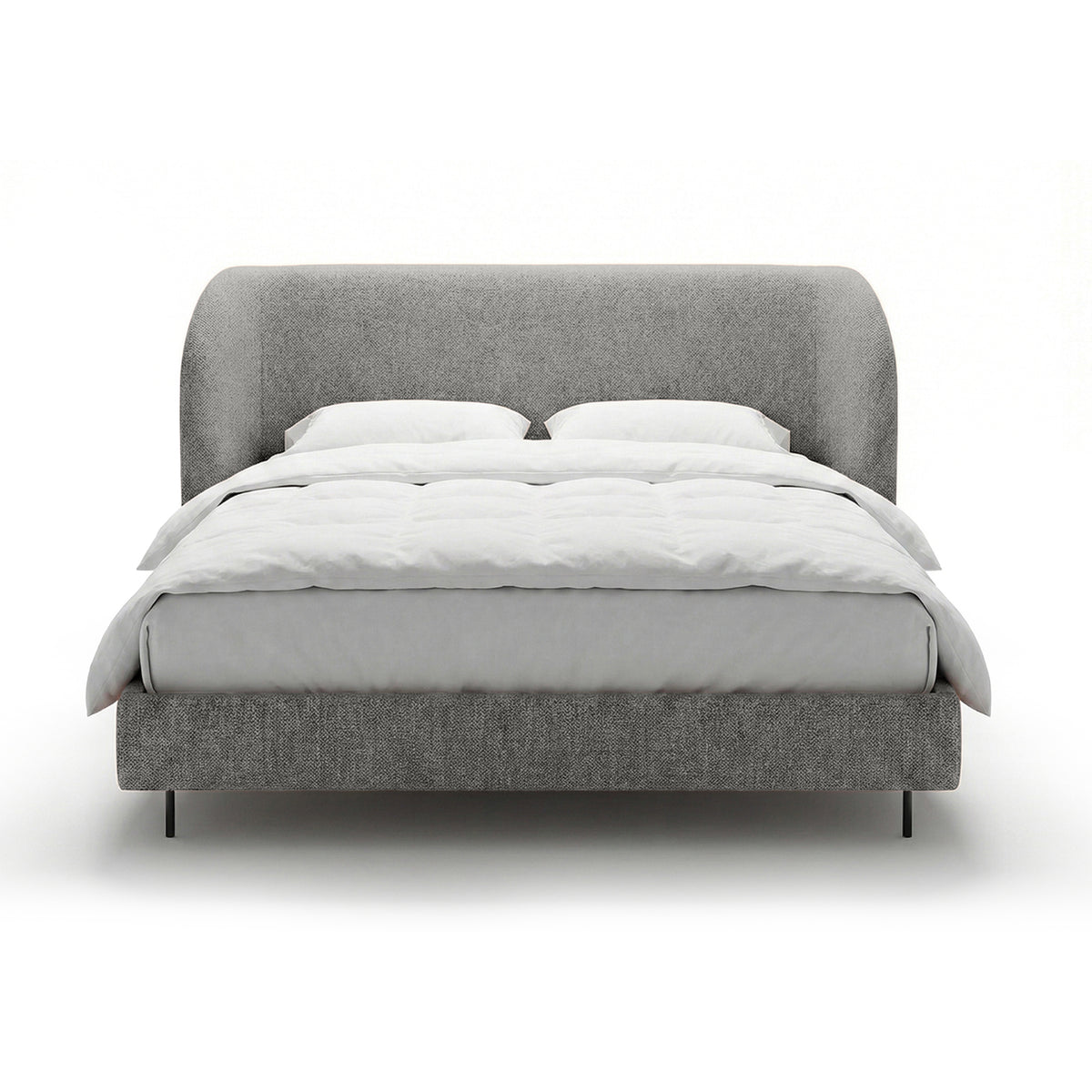 Upholstered bed with a smooth headboard in a minimalist style | Dorida