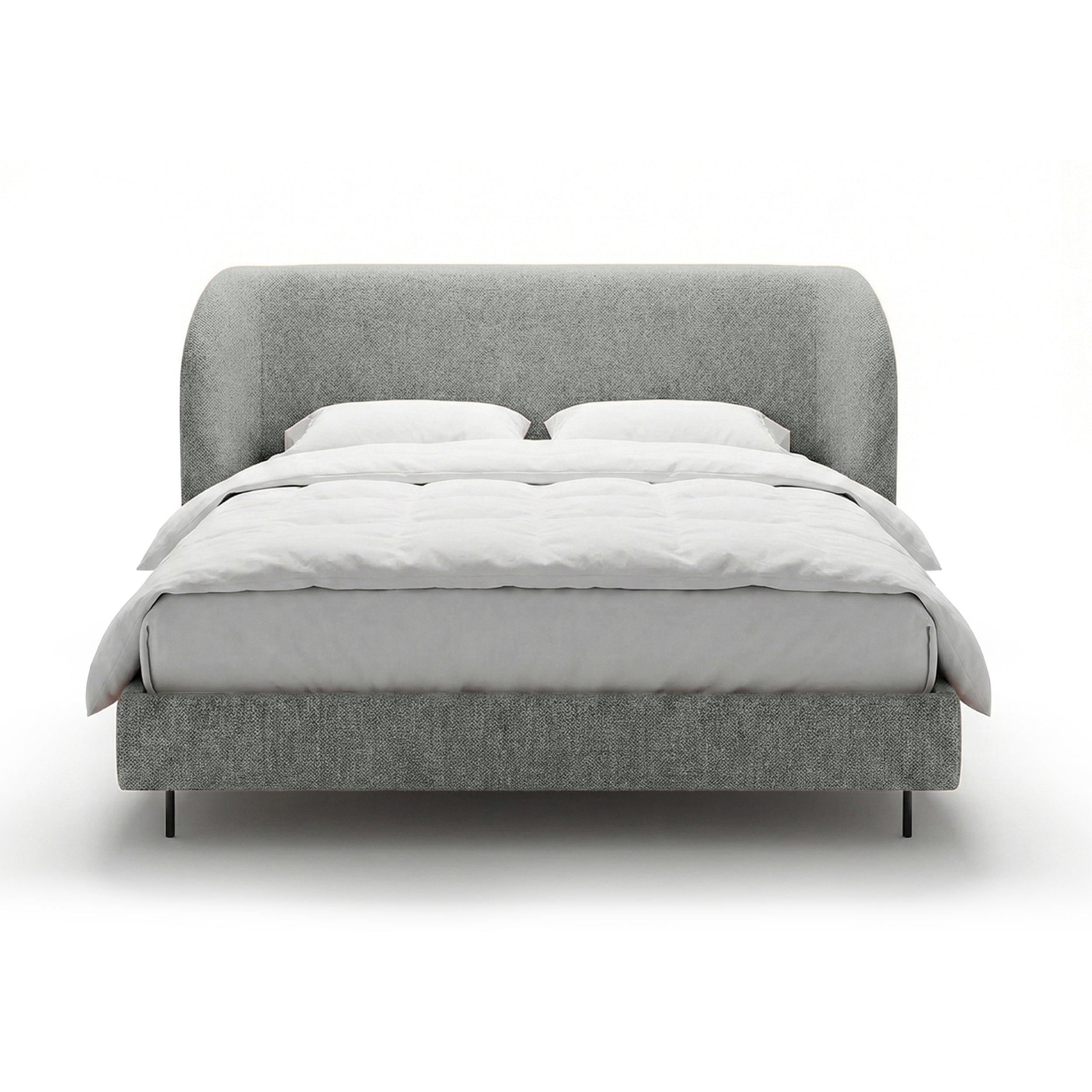 Upholstered bed with a smooth headboard in a minimalist style | Dorida