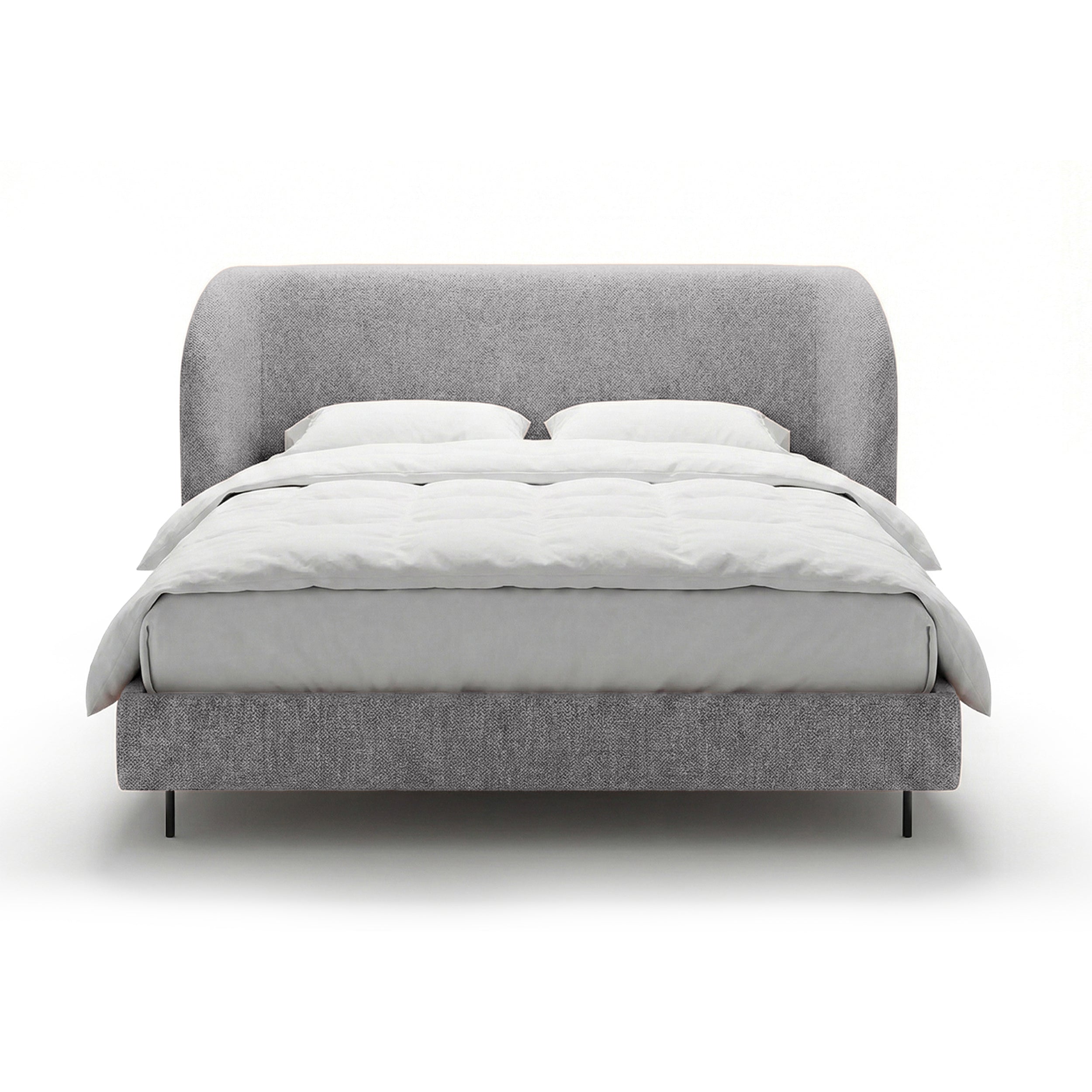 Upholstered bed with a smooth headboard in a minimalist style | Dorida