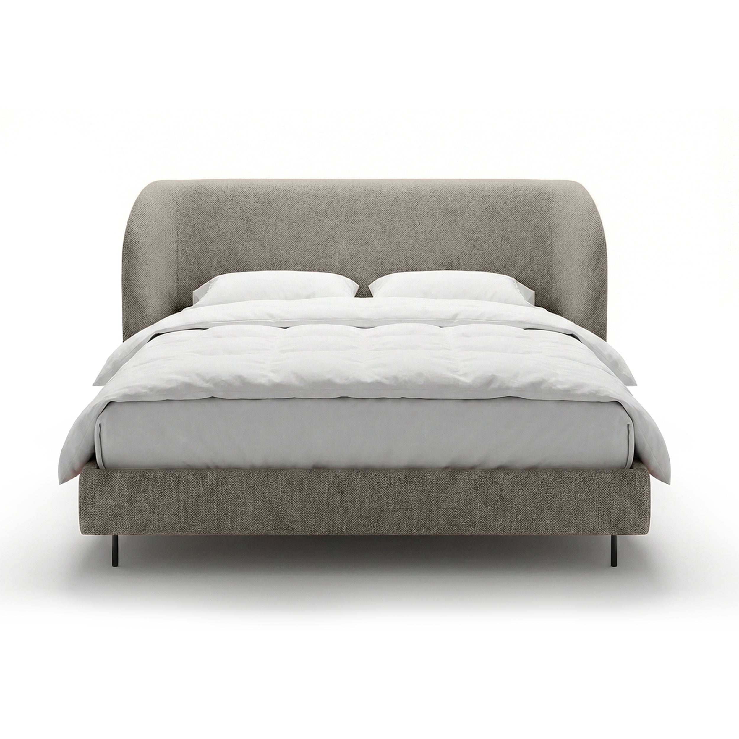 Upholstered bed with a smooth headboard in a minimalist style | Dorida